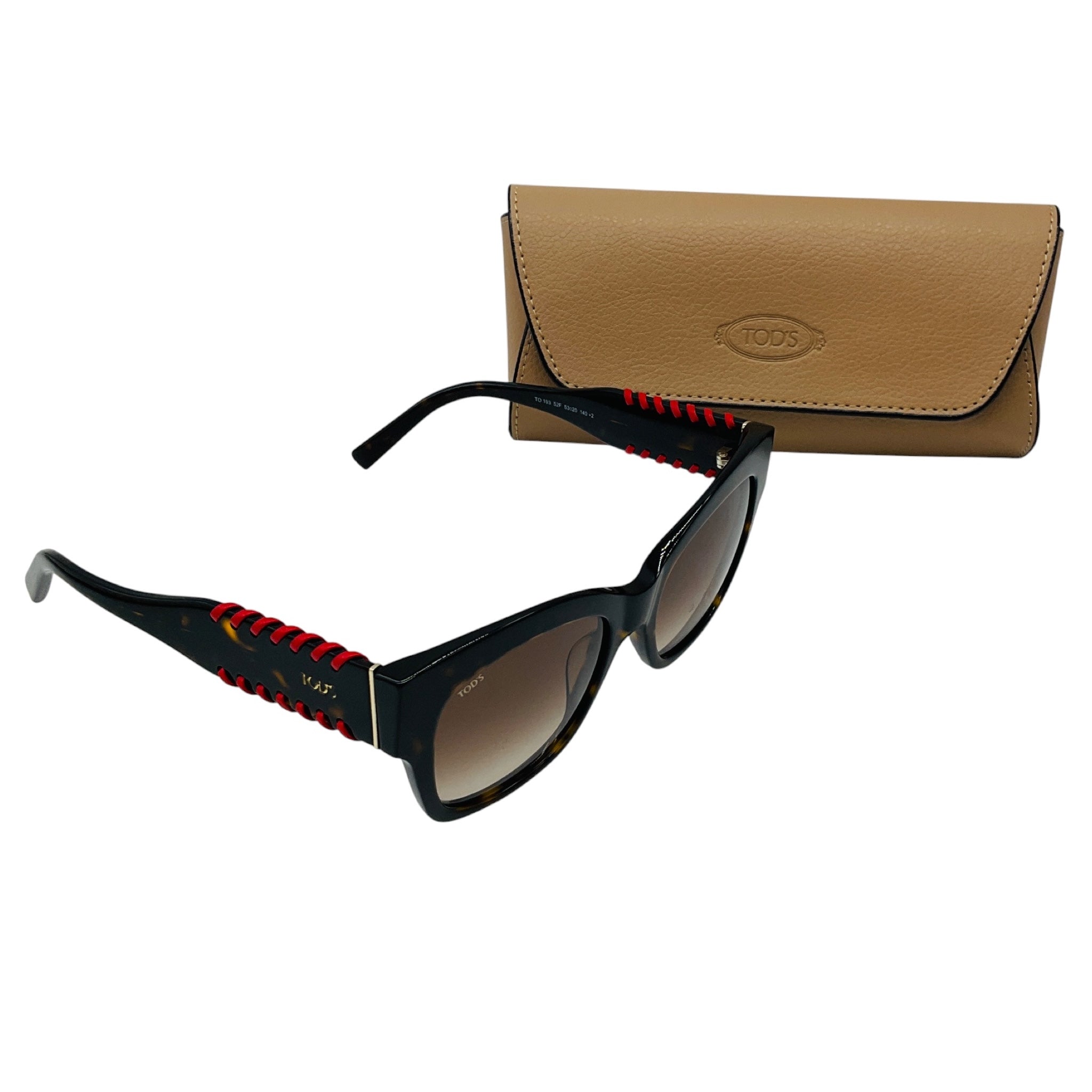 Tod's Dark Havana / Red Butterfly Sunglasses