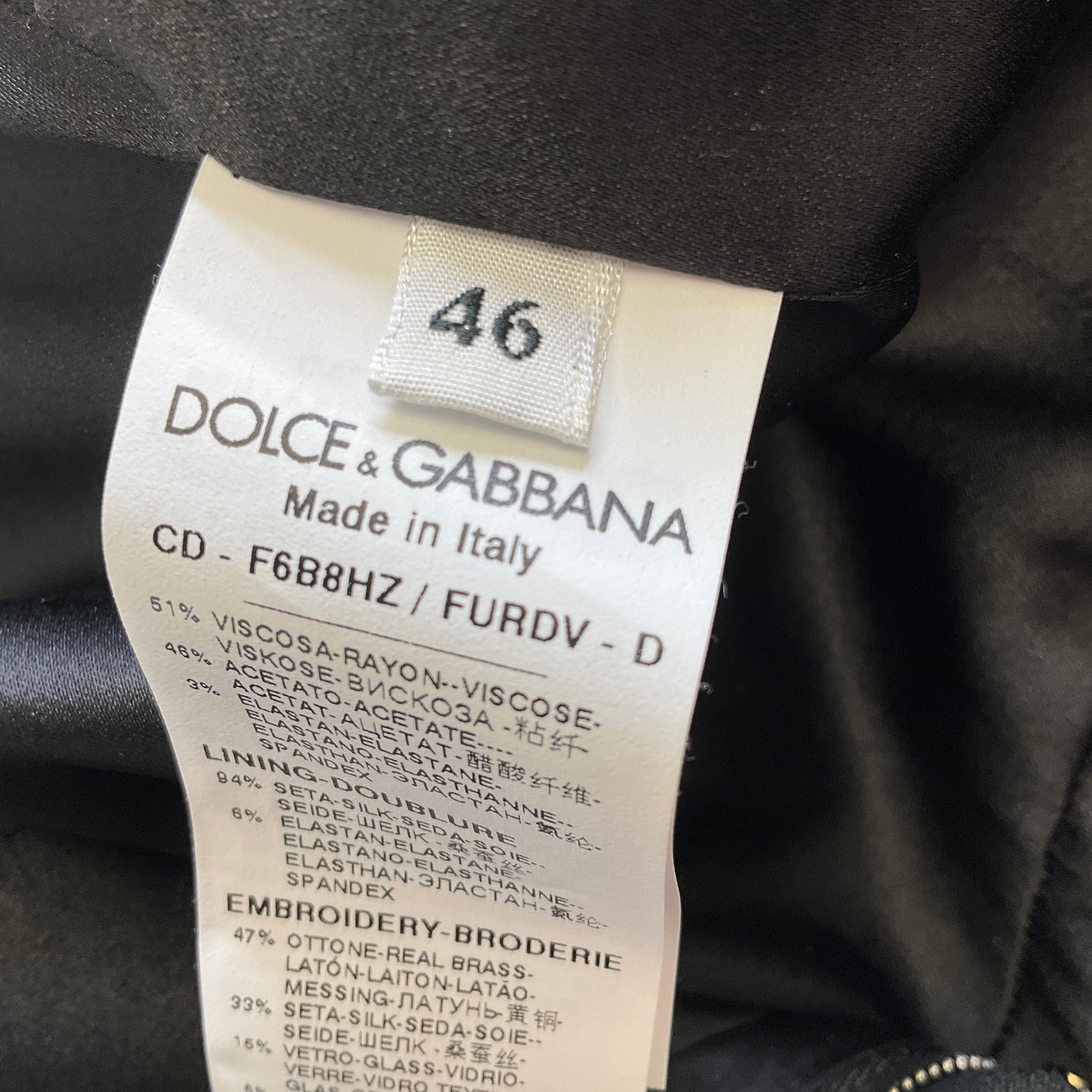 Dolce & Gabbana Black Heart Logo Patch Long Sleeved Crepe Midi Dress