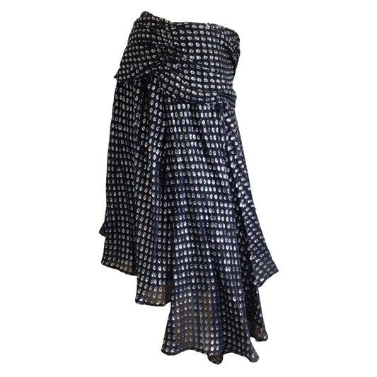 Dodo Bar Or Black / Silver Crystal Embellished Silk Skirt