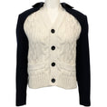 Load image into Gallery viewer, Sacai Ivory Cable Knit Sleeveless Sweater with Detachable Navy Blazer Overlay

