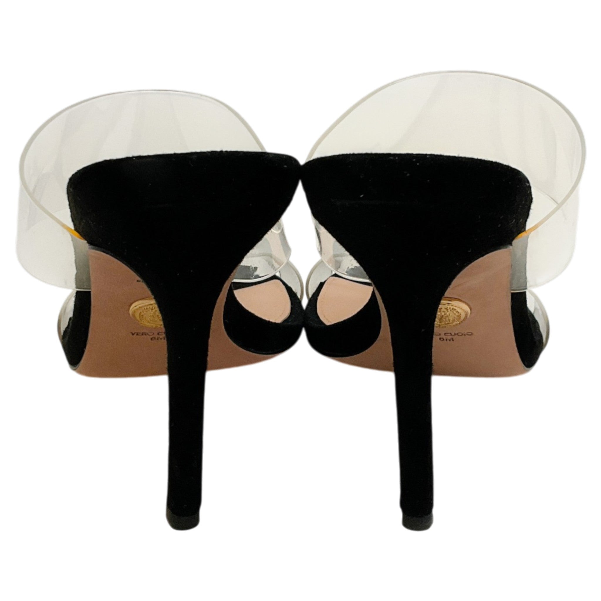 Veronica Beard Black Suede / PVC Asha Sandals