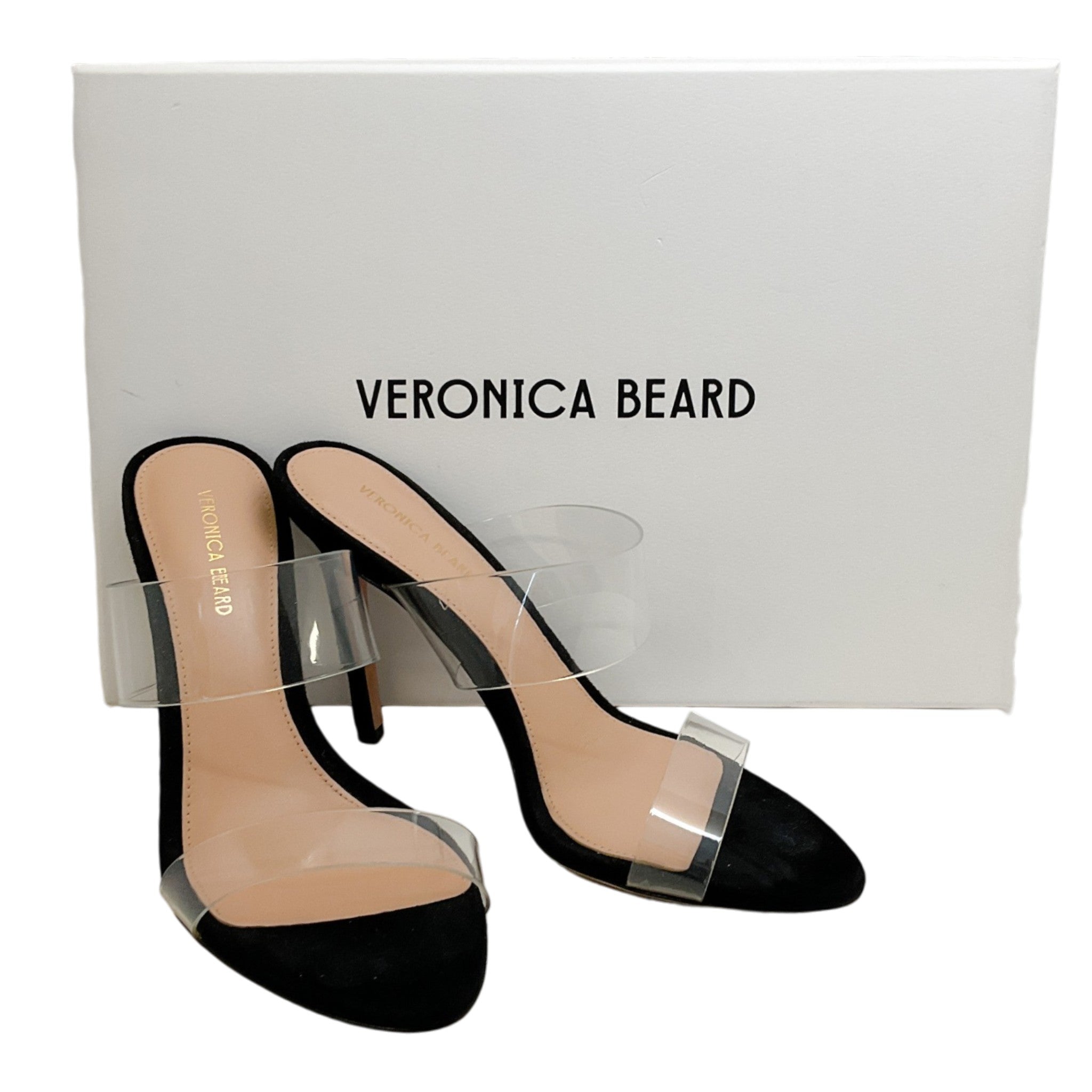 Veronica Beard Black Suede / PVC Asha Sandals