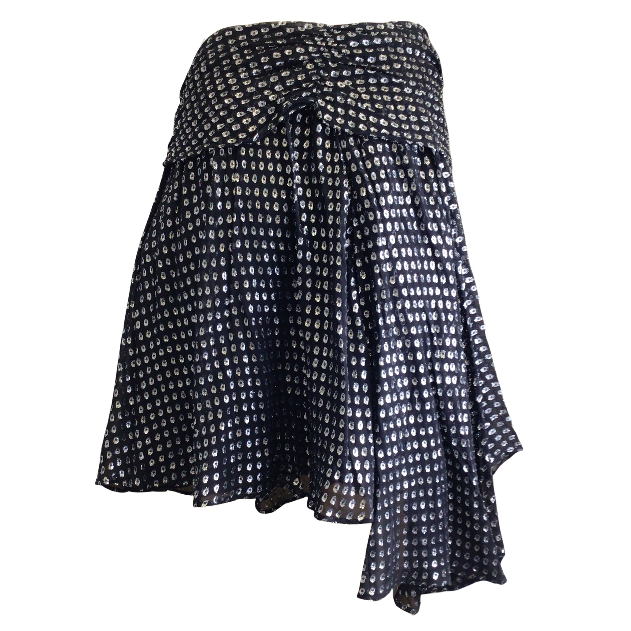 Dodo Bar Or Black / Silver Crystal Embellished Silk Skirt