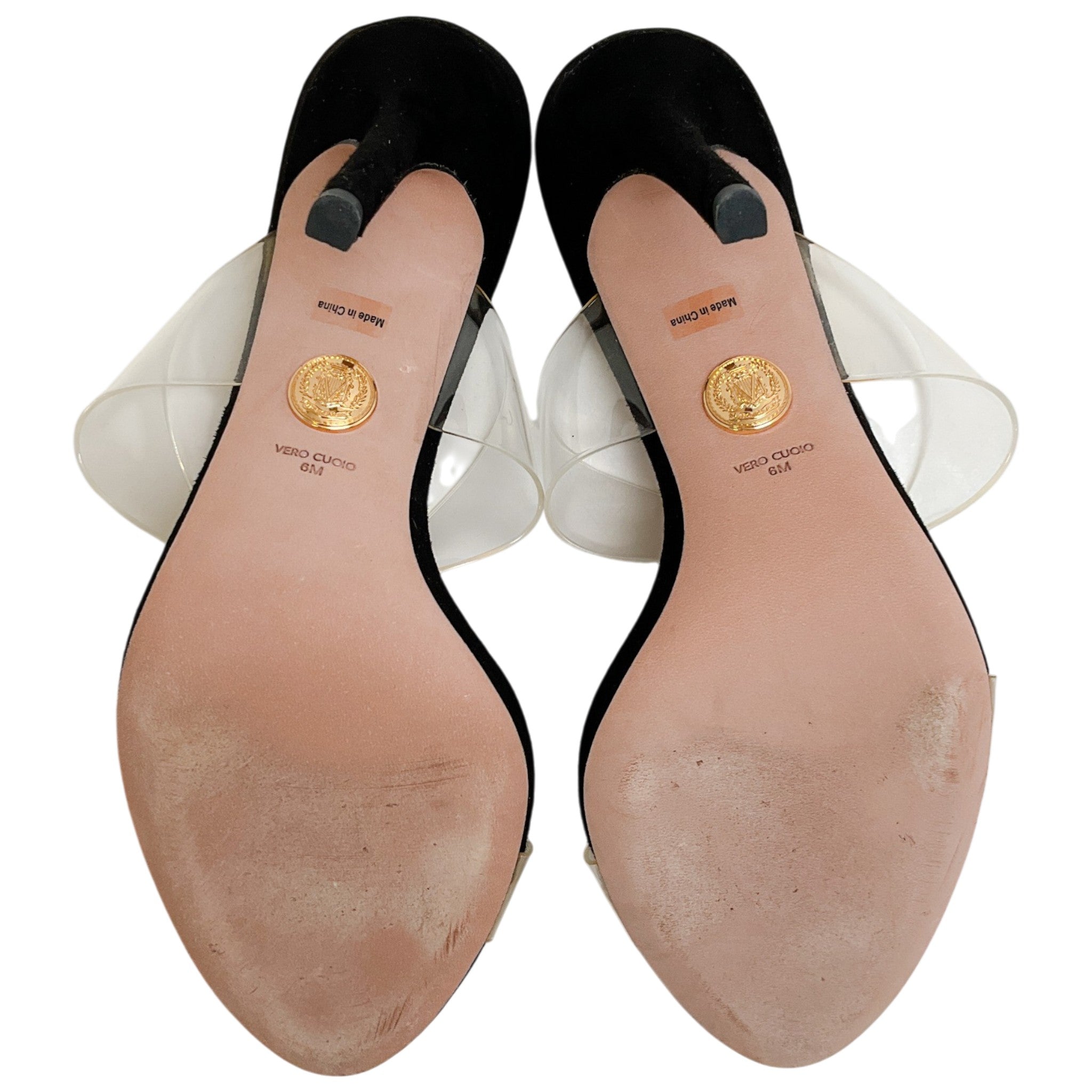Veronica Beard Black Suede / PVC Asha Sandals