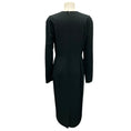 Load image into Gallery viewer, Dolce & Gabbana Black Heart Logo Patch Long Sleeved Crepe Midi Dress
