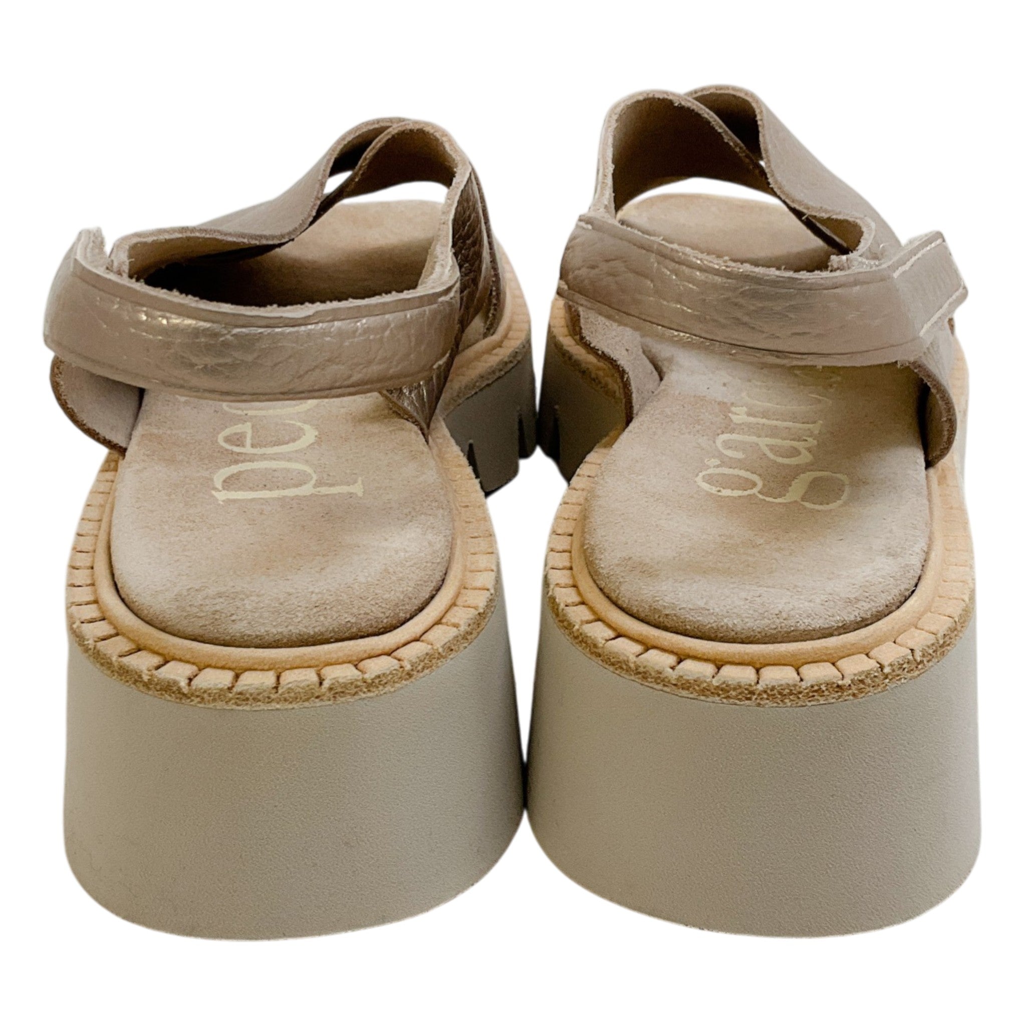 Pedro Garcia White Gold Lame Leather Reme Sandals