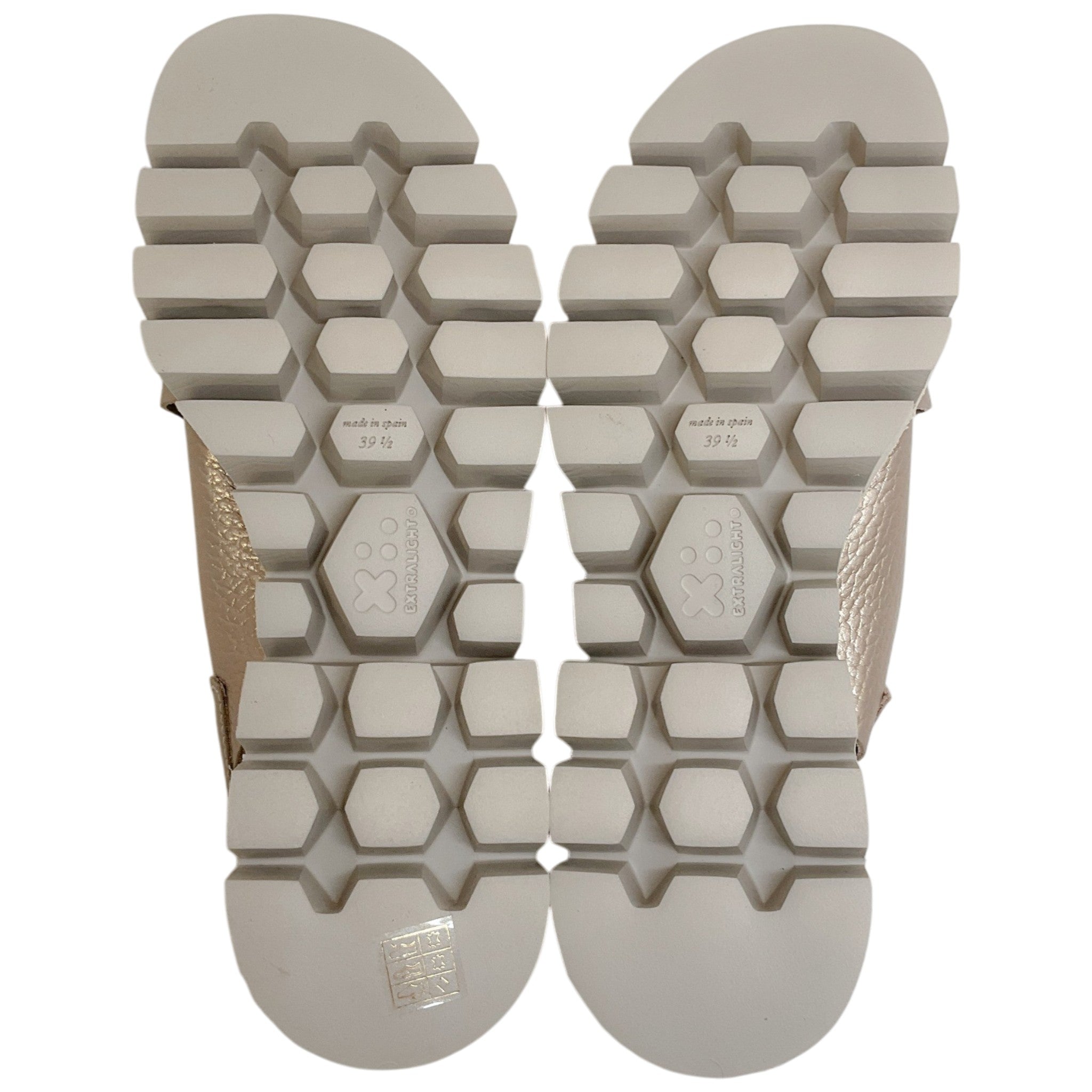 Pedro Garcia White Gold Lame Leather Reme Sandals