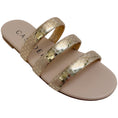 Load image into Gallery viewer, Casadei Rose Gold Embossed Leather Atomium Sandals

