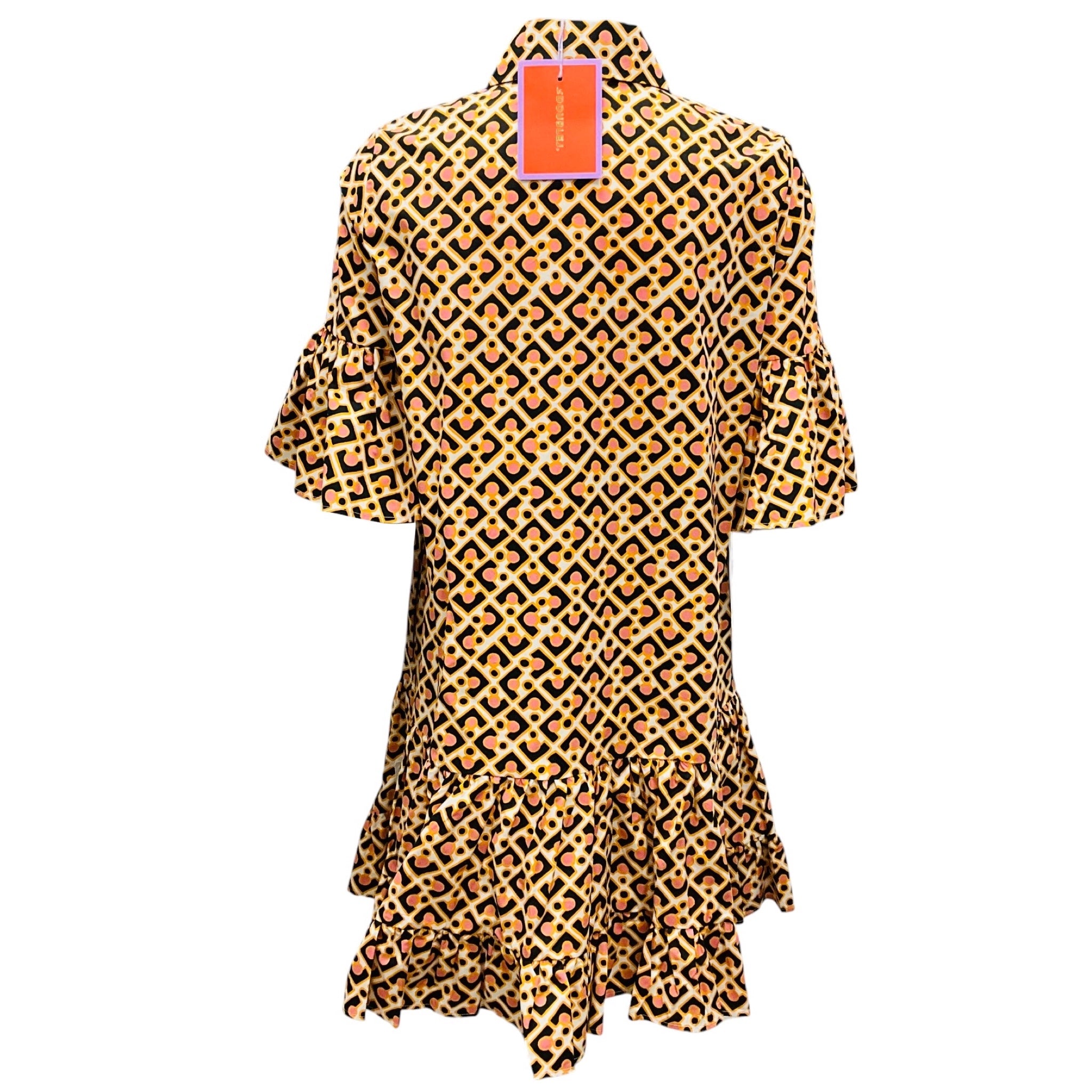 La DoubleJ Multi Puzzle Rosa Cotton Poplin Choux Dress