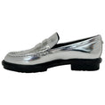Load image into Gallery viewer, Simkhai Silver Metallic Leather Harper Loafers
