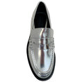 Load image into Gallery viewer, Simkhai Silver Metallic Leather Harper Loafers
