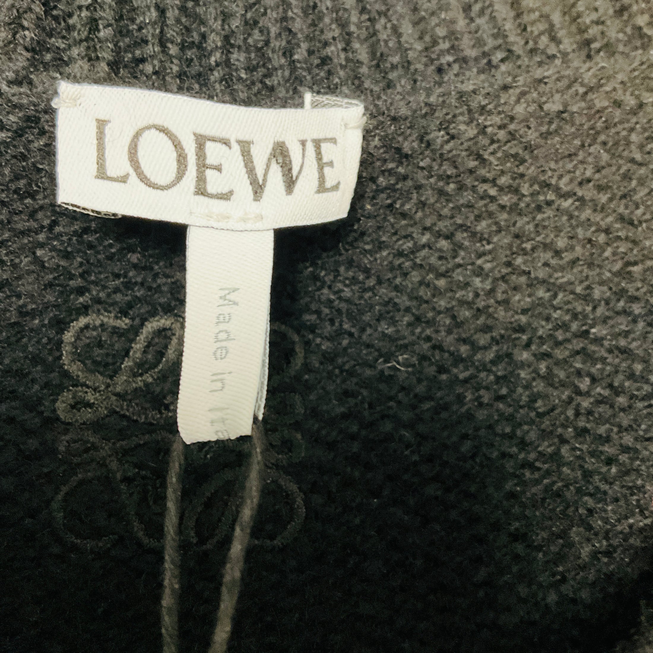 Loewe Black Wool Knit Cardigan Sweater with Pin Embellishments