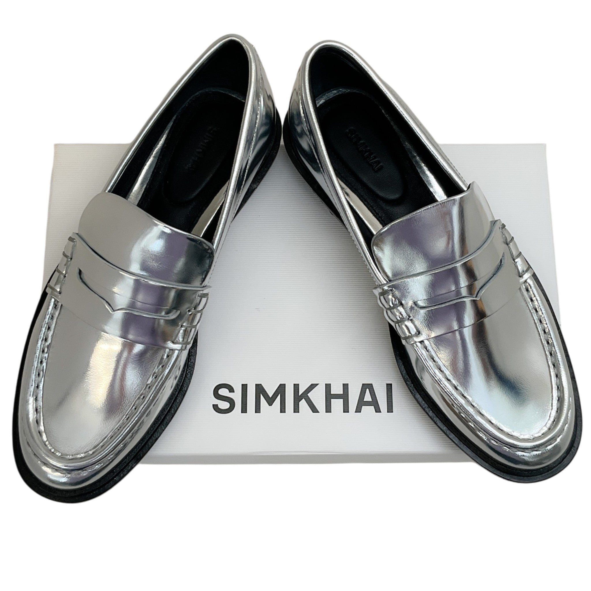 Simkhai Silver Metallic Leather Harper Loafers