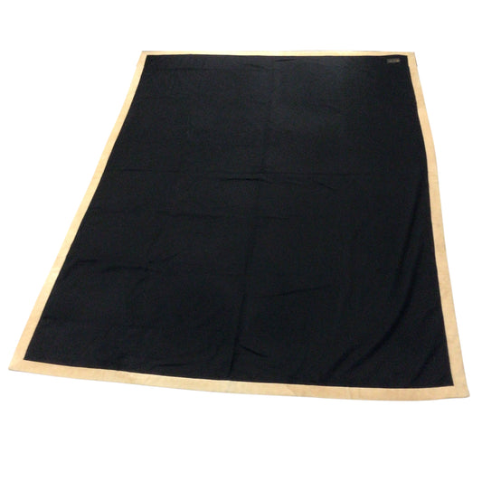 Loro Piana Black / Tan Suede Leather Trimmed Cashmere Throw / Blanket