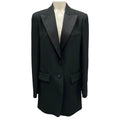 Load image into Gallery viewer, Michael Kors Collection Black Satin Collar Crepe Tuxedo Jacket
