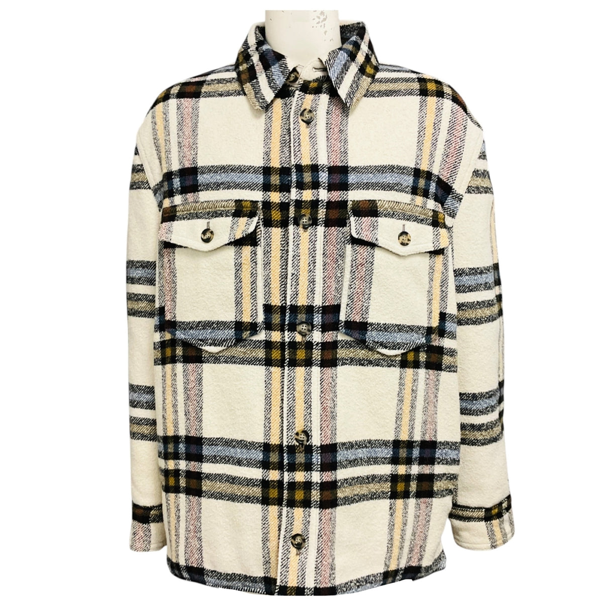 Isabel Marant Etoile Ecru Ervey Checked Padded Jacket