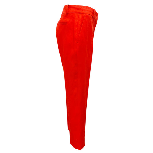Loro Piana Orange Tapered Linen Trousers
