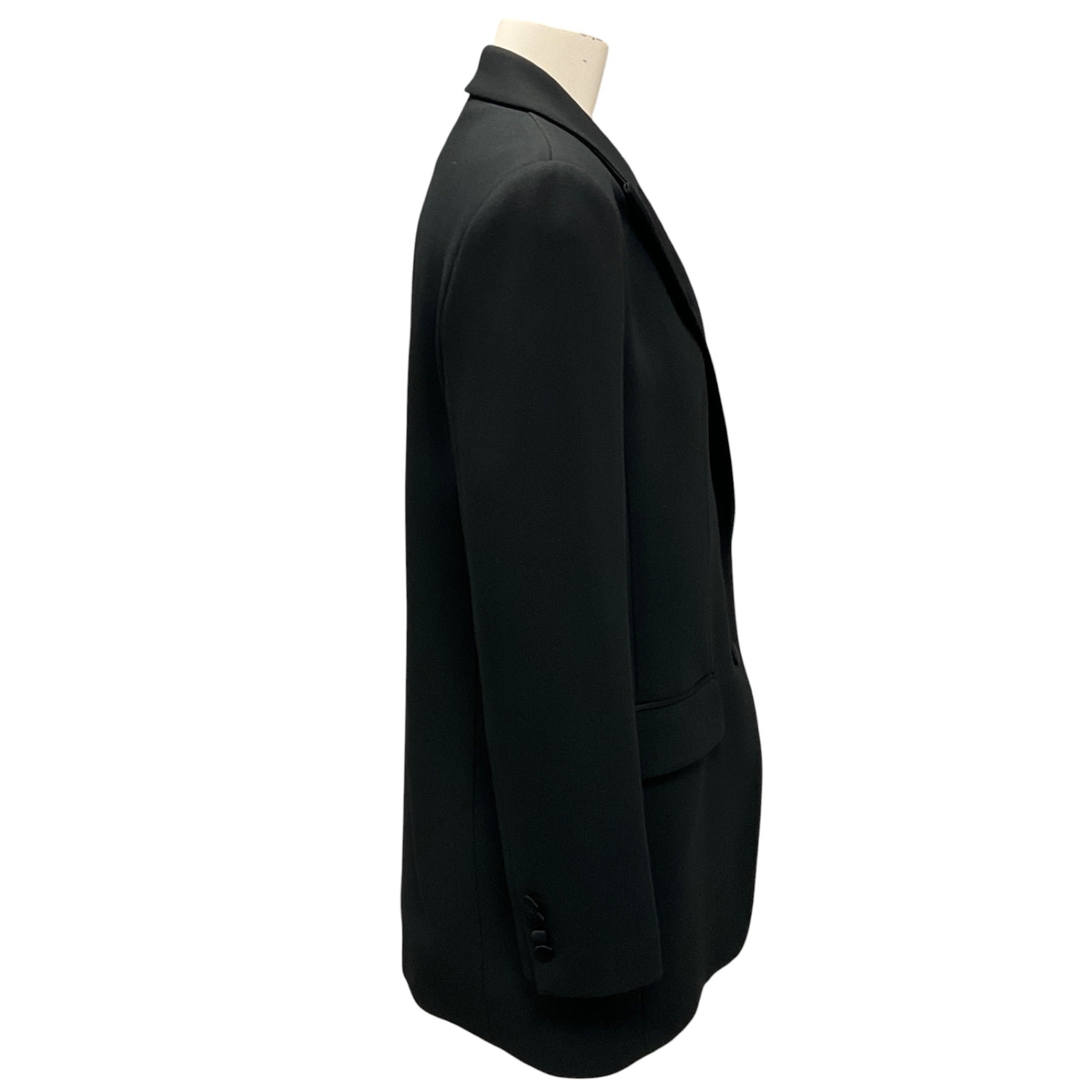 Michael Kors Collection Black Satin Collar Crepe Tuxedo Jacket