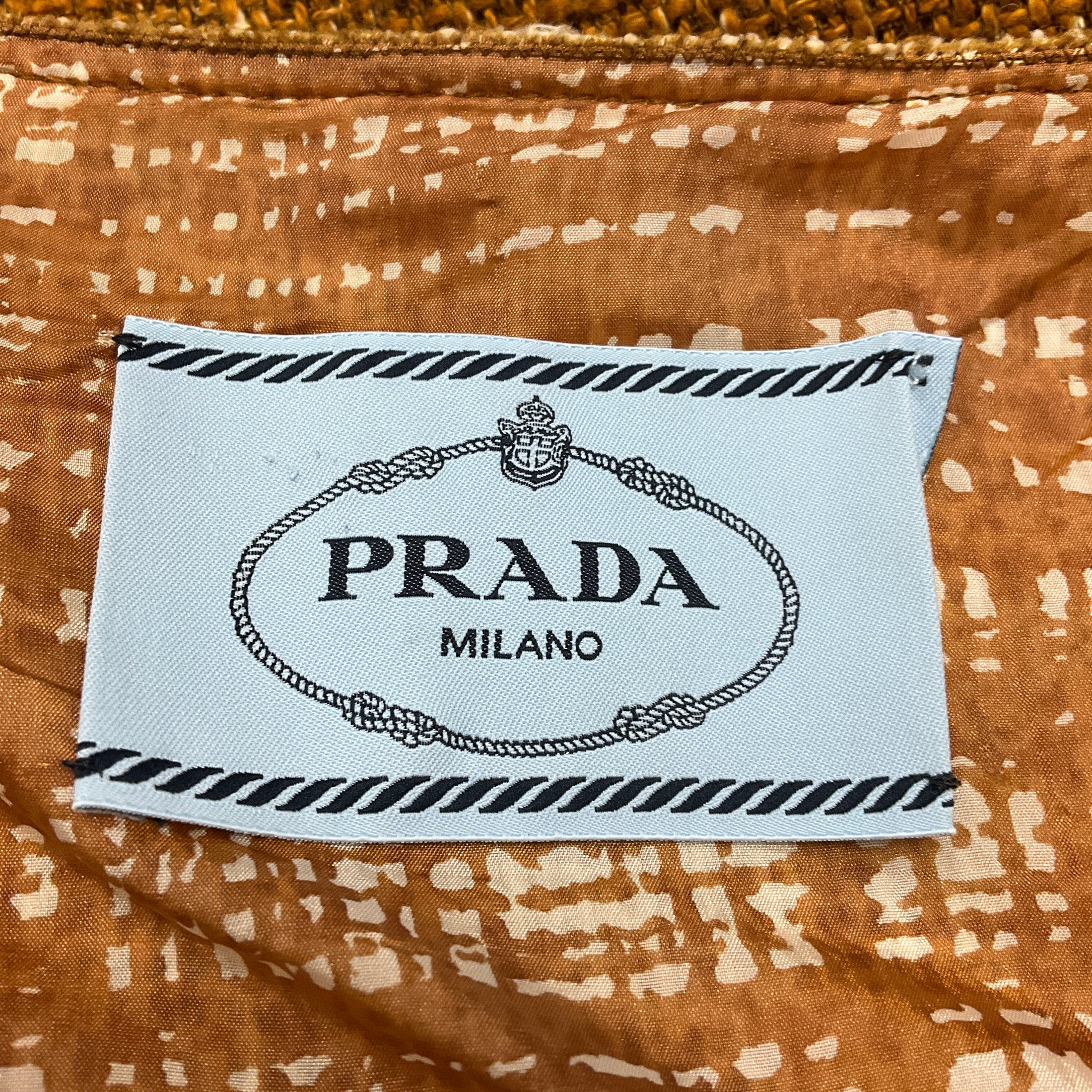 Prada Mustard Button Front Tweed Jacket