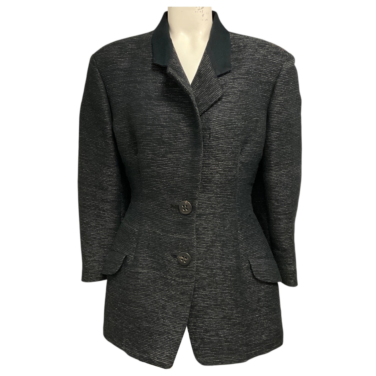 Issey Miyake Black Textured Two Button Blazer Jacket