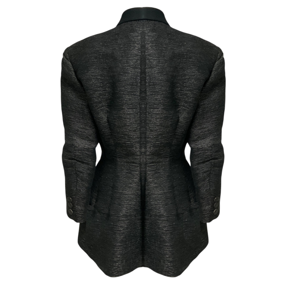 Issey Miyake Black Textured Two Button Blazer Jacket