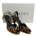 Load image into Gallery viewer, Casadei Cheeta Print Peep Toe Ankle Strap Malesia Pumps
