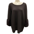 Load image into Gallery viewer, Michael Kors Collection Chocolate Mink Fur Cuffed Cashmere Knit Sweater
