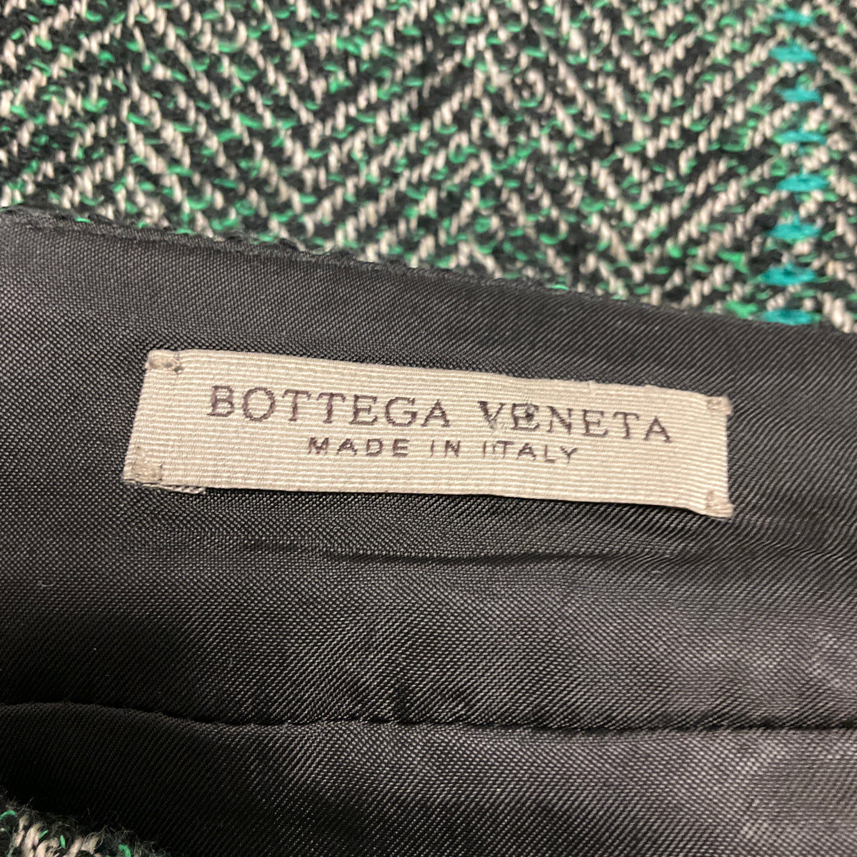 Bottega Veneta Green Multi Tweed Skirt
