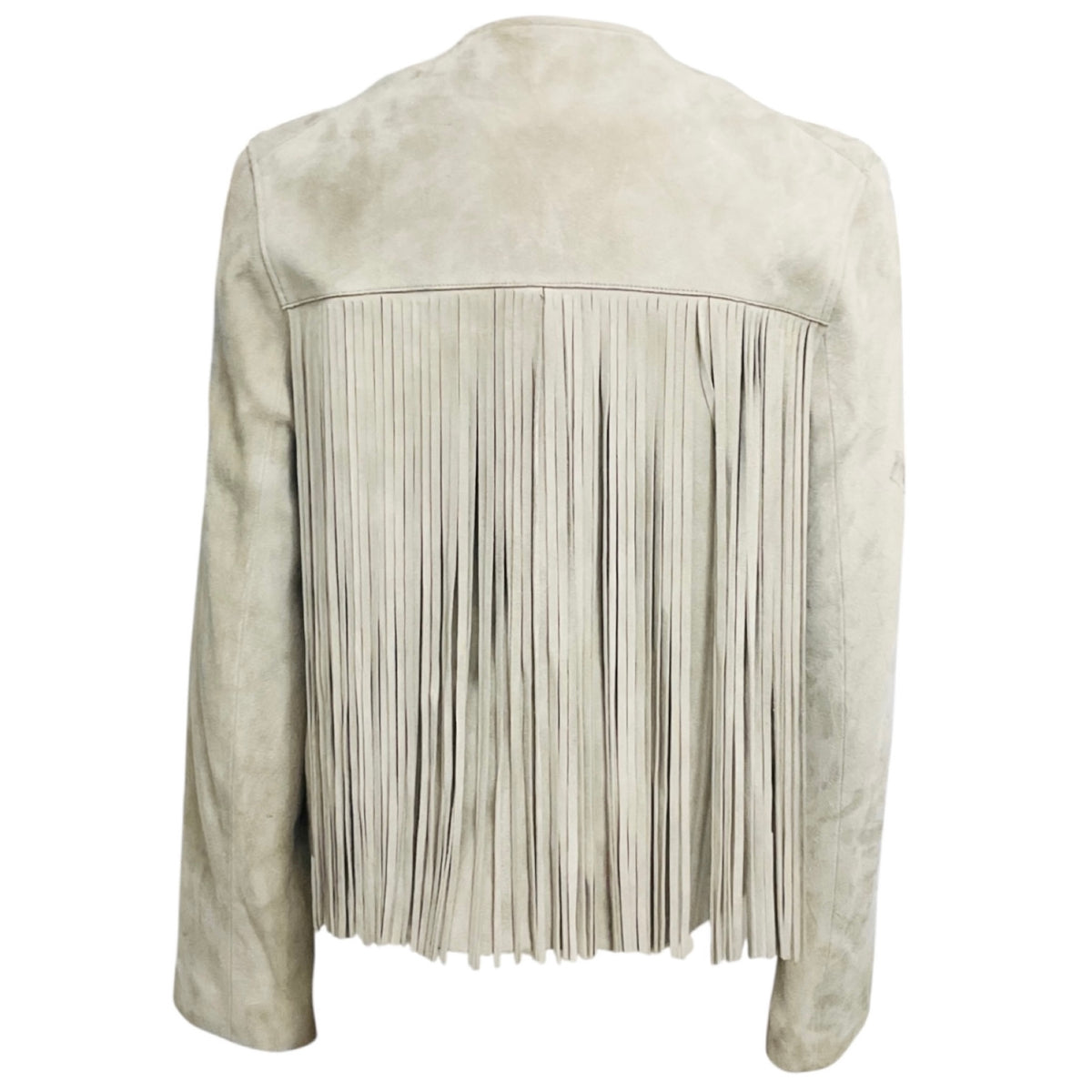 Fleurette Fawn Fringed Suede Leather Jacket