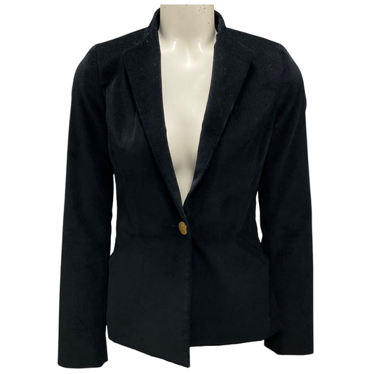 Maison Mayle Black Italian Cotton Corduroy Blazer