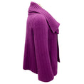 Load image into Gallery viewer, Oscar de la Renta Purple Fall 2008 Ribbed Knit Cashmere Cardigan Sweater
