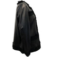 Load image into Gallery viewer, Anne Fontaine Black Leather Jacket with Ribbon Trim
