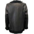 Load image into Gallery viewer, Anne Fontaine Black Leather Jacket with Ribbon Trim
