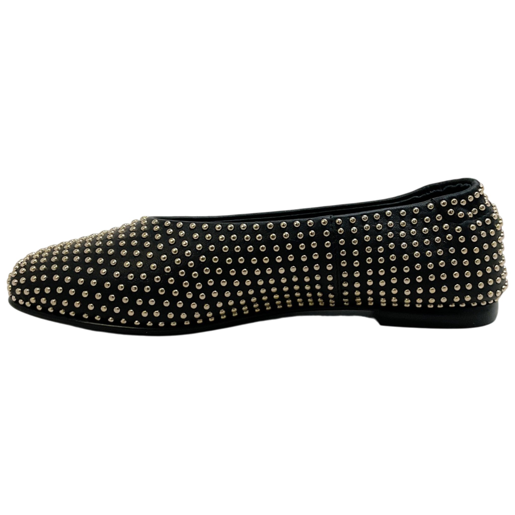 Simkhai Black Leather Eden Flats with Gold Studs
