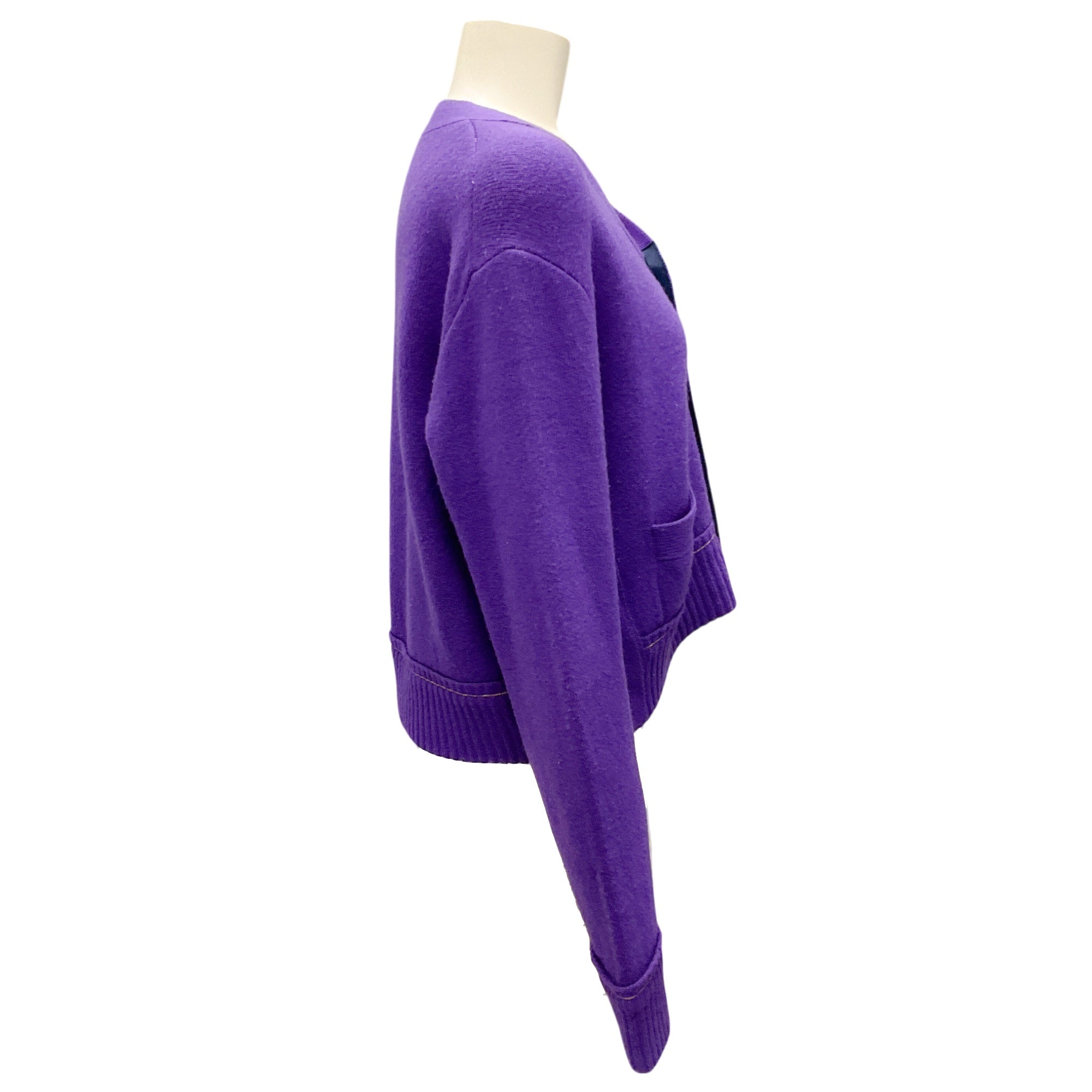 Sacai Purple Cashmere Knit Cardigan Sweater