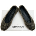 Load image into Gallery viewer, Simkhai Black Leather Eden Flats with Gold Studs
