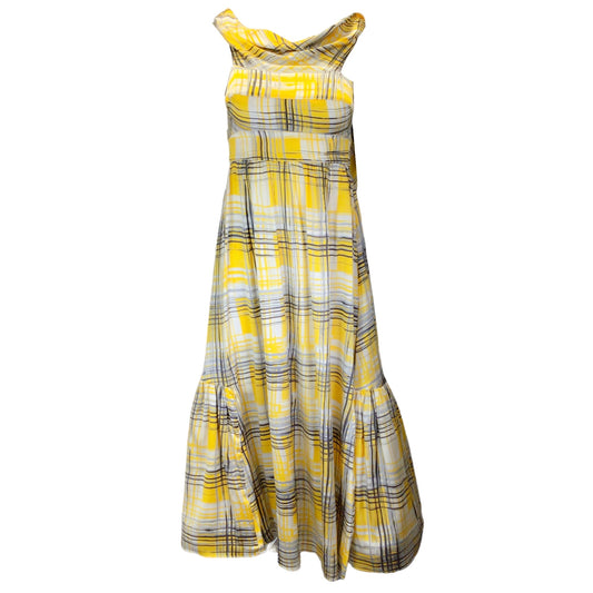 Silvia Tcherassi Brownea Yellow Multi Printed Silk Midi Dress
