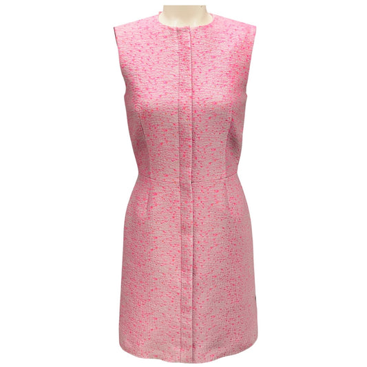 Balenciaga Pink / Grey Sleeveless Jacquard Mini Dress