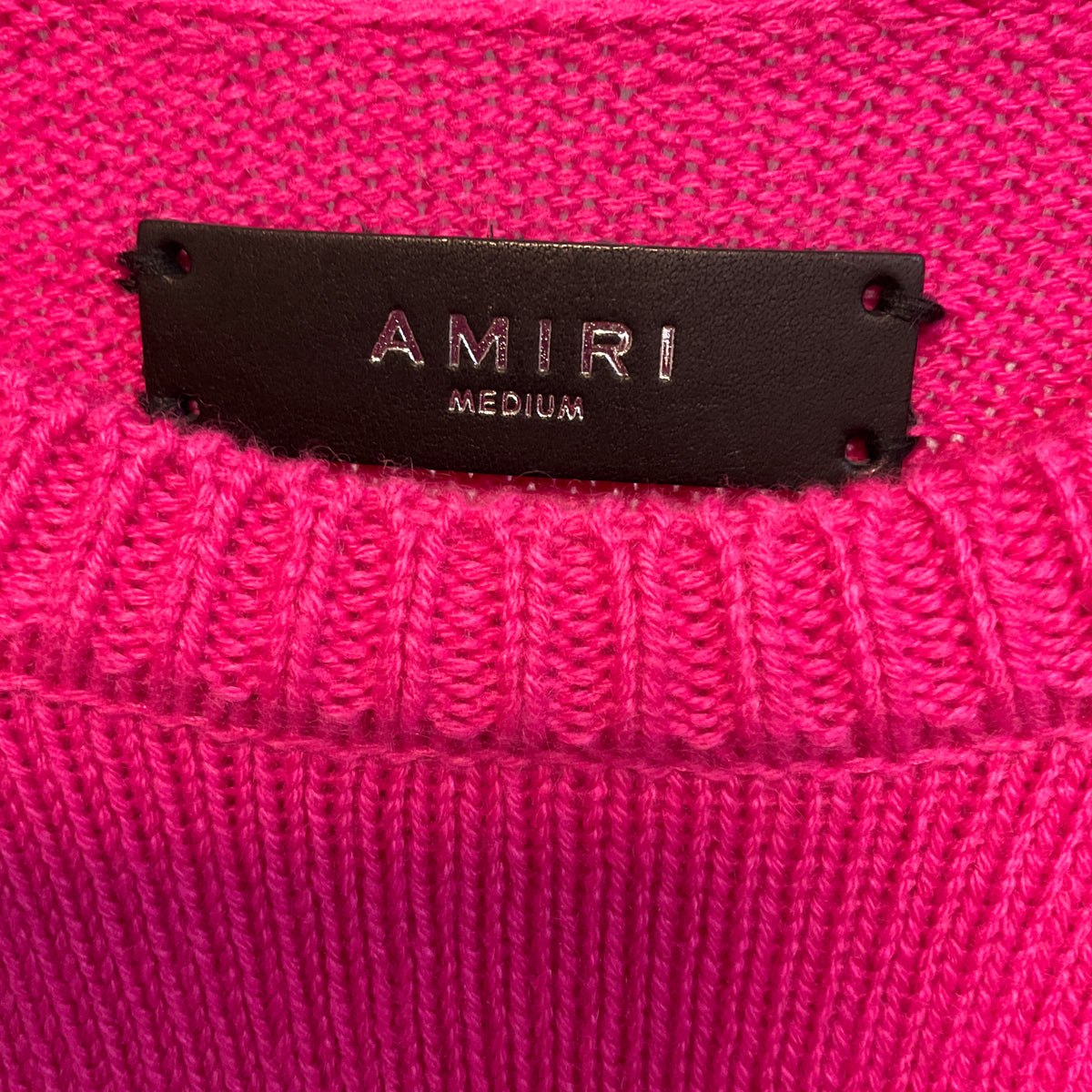 Amiri Fuchsia Pink Distressed Effect Cashmere Sweater