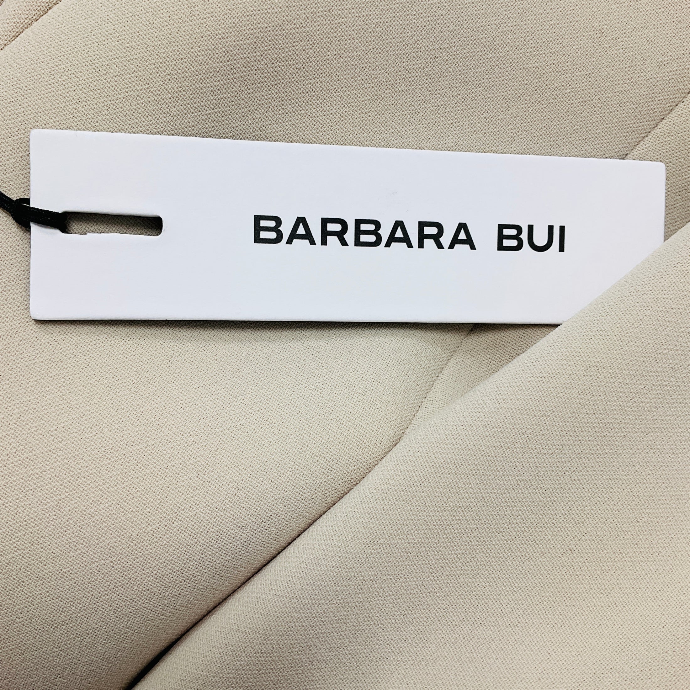 Barbara Bui Light Beige Buckle Adorned Dress with Slit Sleeves