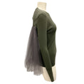 Load image into Gallery viewer, Moschino Couture Olive Green Tulle Detail Ribbed Knit Sweater
