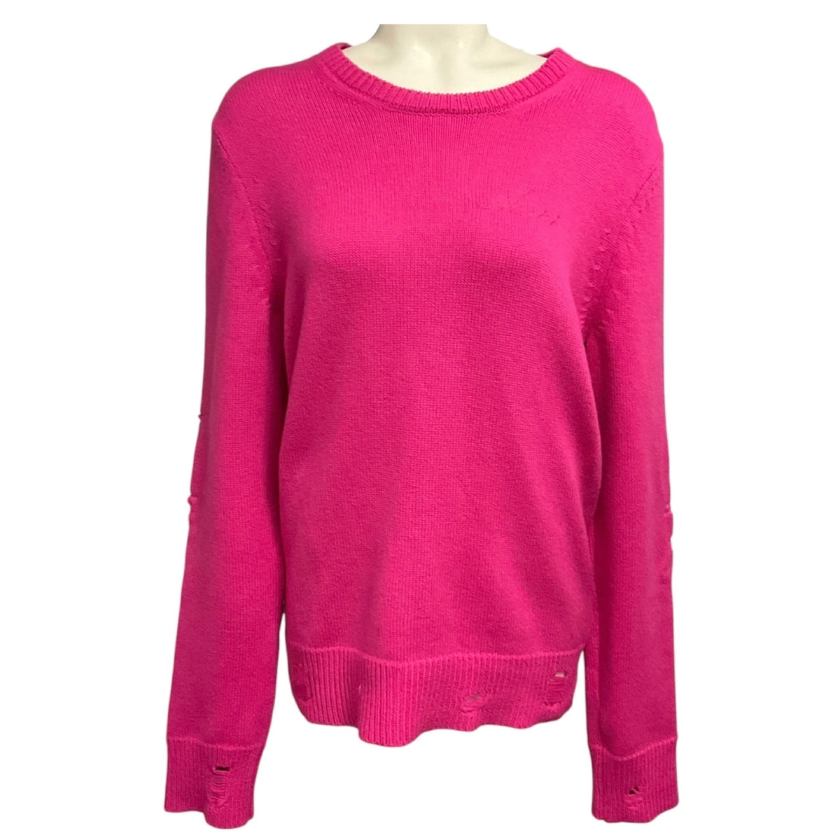 Amiri Fuchsia Pink Distressed Effect Cashmere Sweater