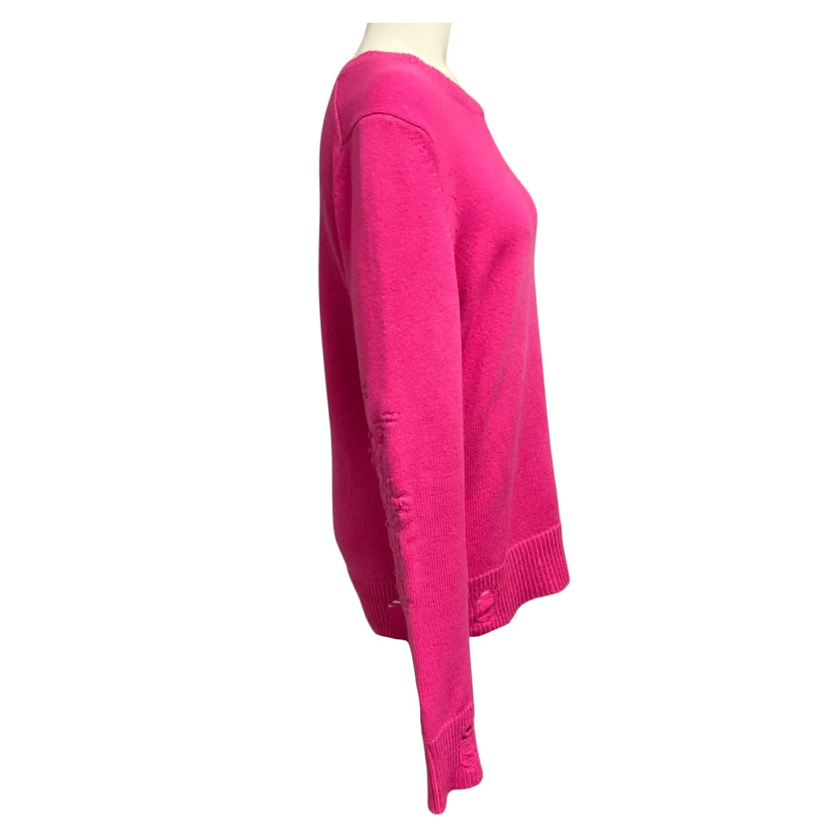 Amiri Fuchsia Pink Distressed Effect Cashmere Sweater