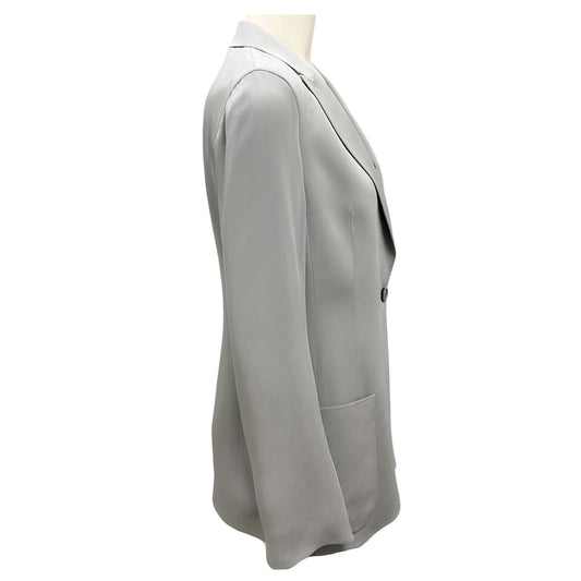 Akris Grey One Button Silk Blazer