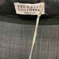 Load image into Gallery viewer, Brunello Cucinelli Black Stone Metallic Lame Wool Gauze Wrap Midi Shirt Dress
