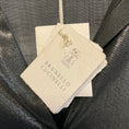 Load image into Gallery viewer, Brunello Cucinelli Black Stone Metallic Lame Wool Gauze Wrap Midi Shirt Dress
