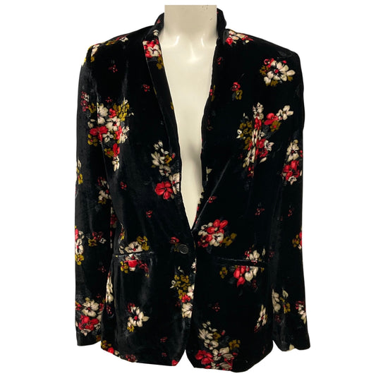 Forte Forte Black / Red Multi Autunno Floral Velvet Blazer