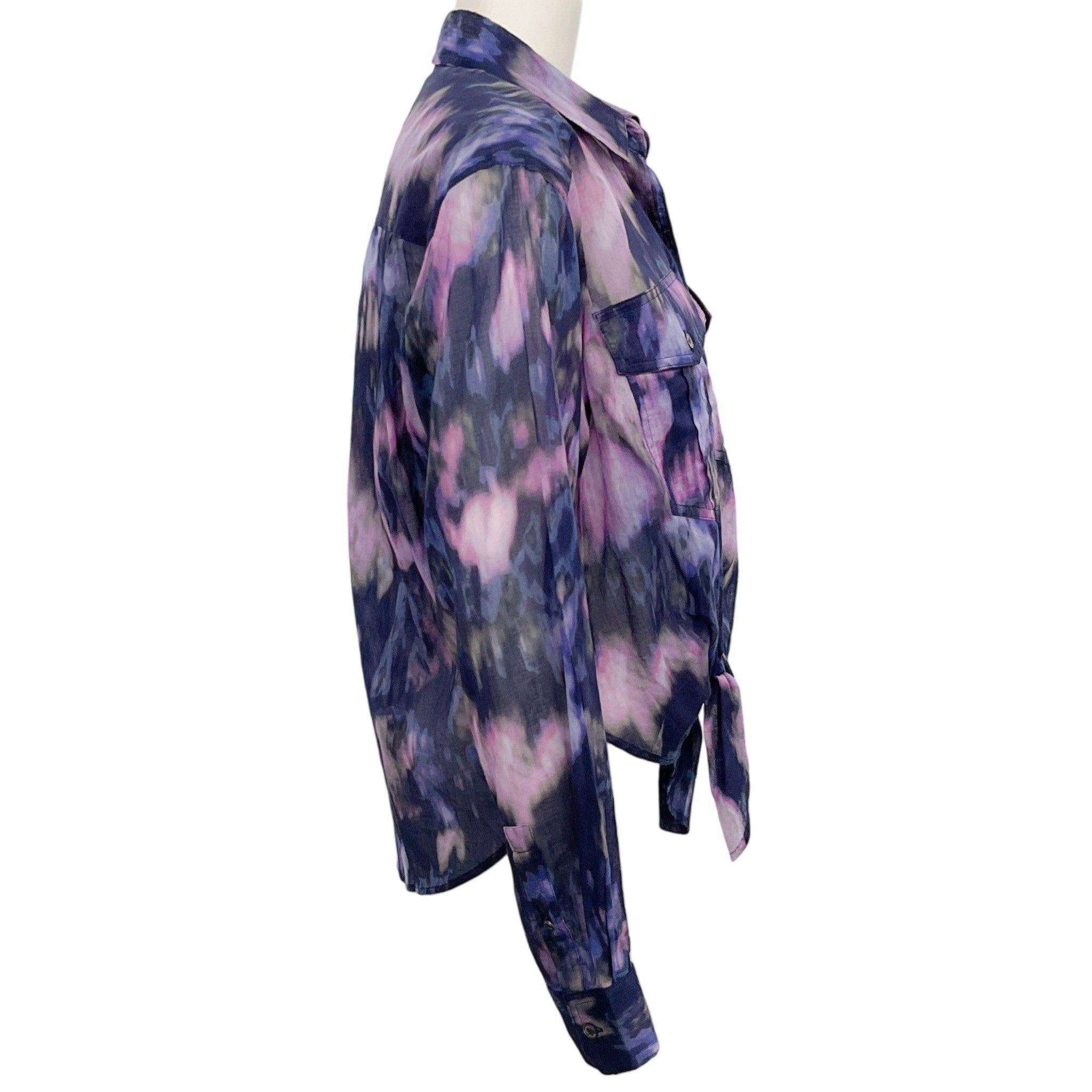 Isabel Marant Etoile Purple Multi Nath Tie Front Blouse