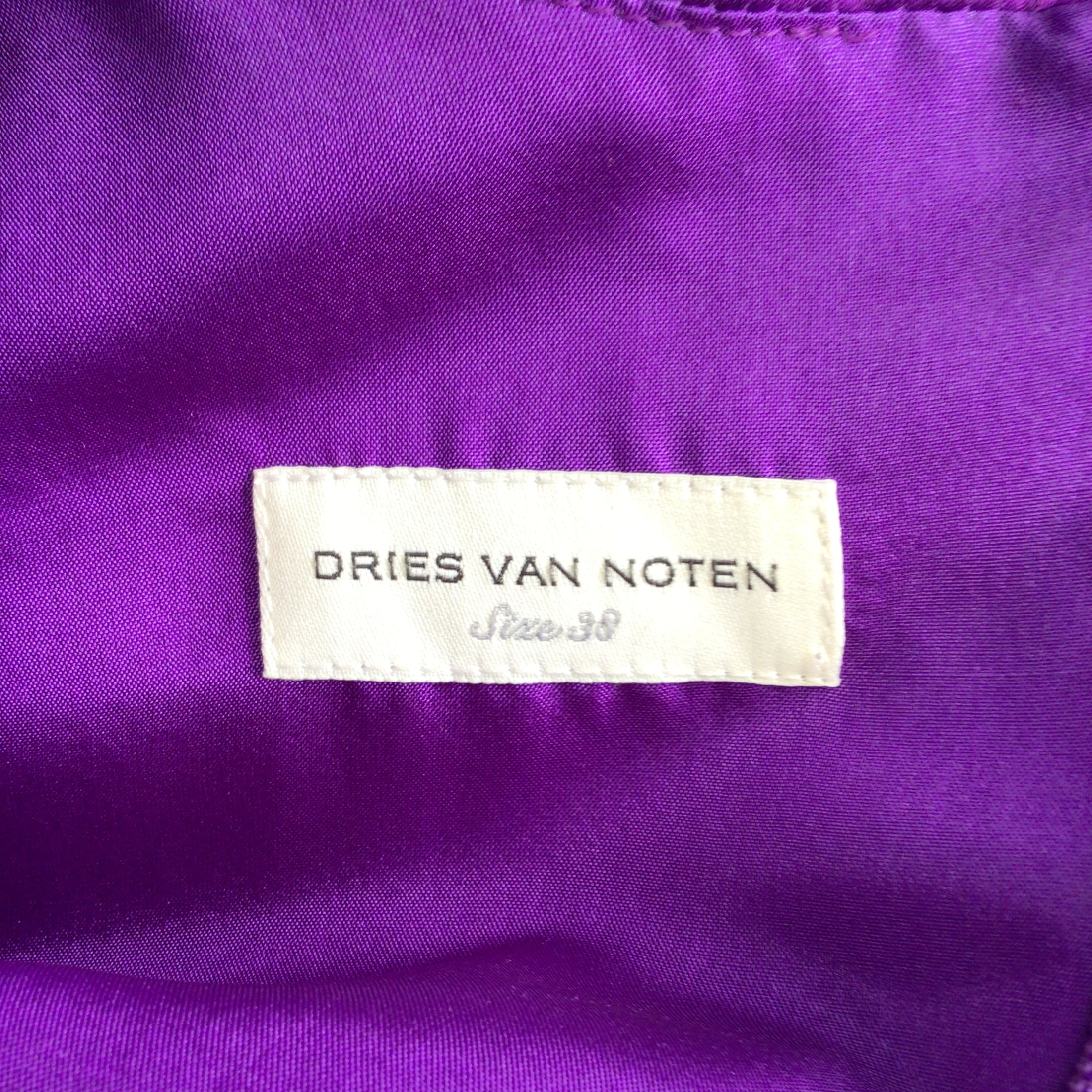Dries Van Noten Purple Structured Asymmetric Satin Top