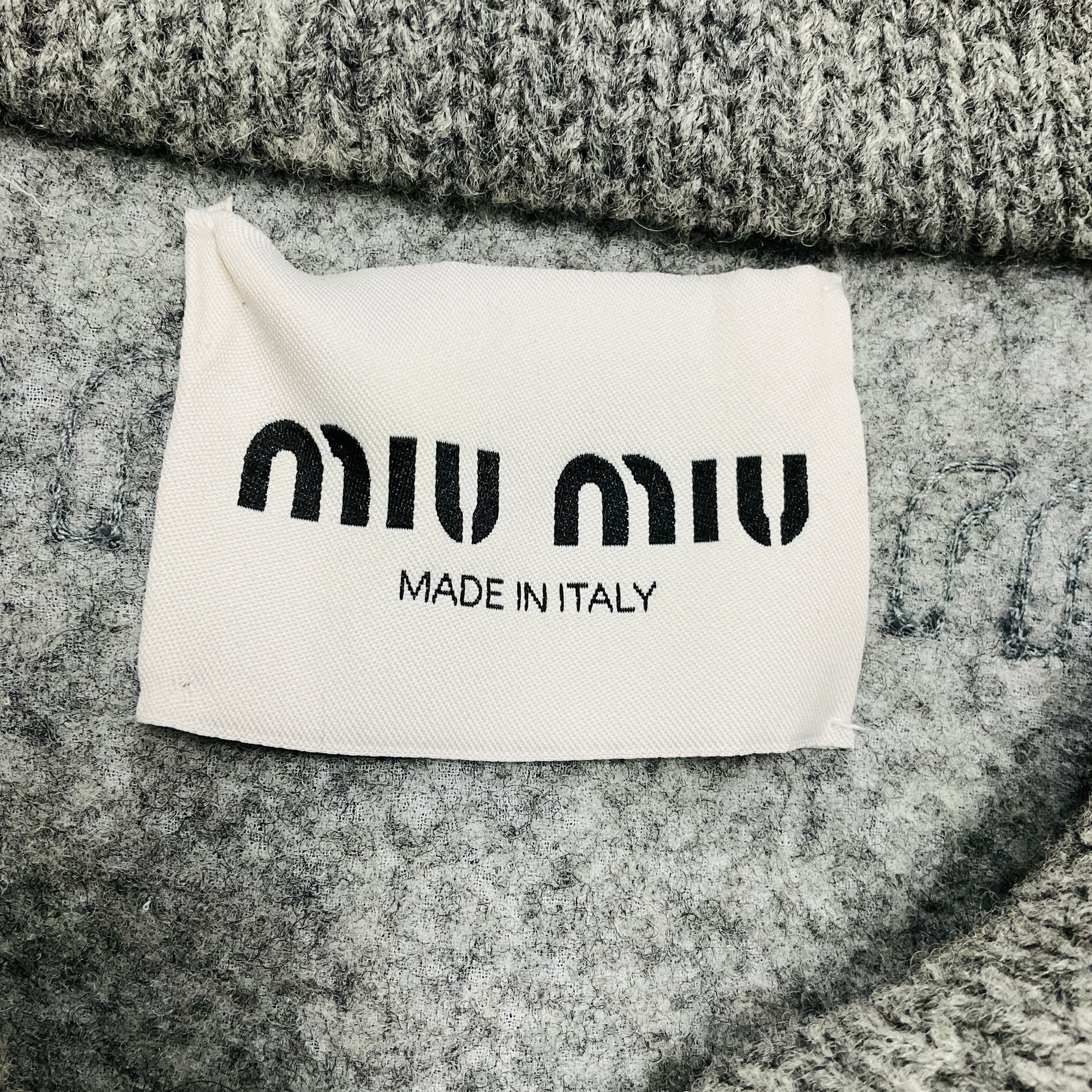 Miu Miu Grey Wool Knit Cardigan Jacket
